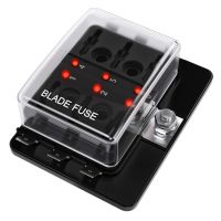 【YF】 6-Way Car Blade Fuse Box ATC/ATO 100 Amp With LED Indicator Protection Cover DC12V 32V Automatic for Truck Boat