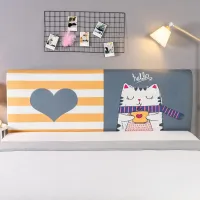 【CW】 Kid Bedroom Cartoon Headboard Cover All-inclusive Elastic Bed Back Leather Wood Dust F8724