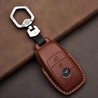 Genuine Leather Car Key Case Cover For Mercedes-Benz W203 W210 W211 Amg W204 C E S Cls Clk Cla Slk Classe Smart Car Keychain