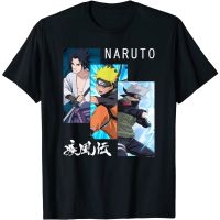 เสื้อยืด พิมพ์ลาย Naruto Shippuden 3 Panels และ Kanji  HRMK
