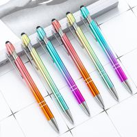 Ellen Brook 1 PCS Stationery Office School Supplies Gradient Color Press Touch Screen Ballpoint Pen Cute Metal Pens Pens