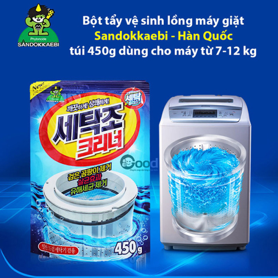 Gói bột tẩy vệ sinh lồng máy giặt sandokkaebi hando 450g hd97 - ảnh sản phẩm 5
