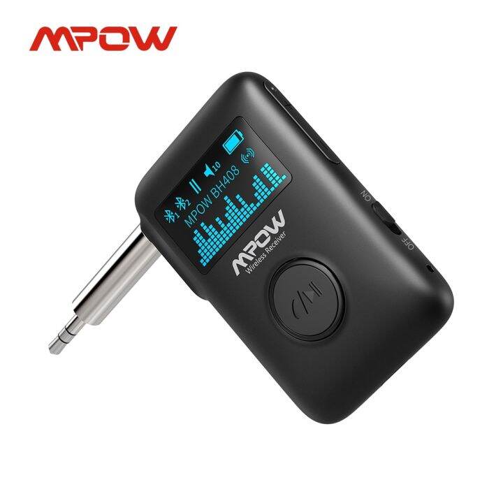 Mpow BH408A Bluetooth Adapter Wireless Stereo Receiver With Display Screen 12Hrs Playtime For