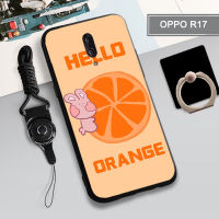 เคส TPU แบบนิ่มสำหรับ OPPO R17เคสโทรศัพท์คลุมทั้งหมด INS ป้องกันการตกหล่นกันรอยขีดข่วนฝามีที่ถือวงแหวนและเชือกโทรศัพท์