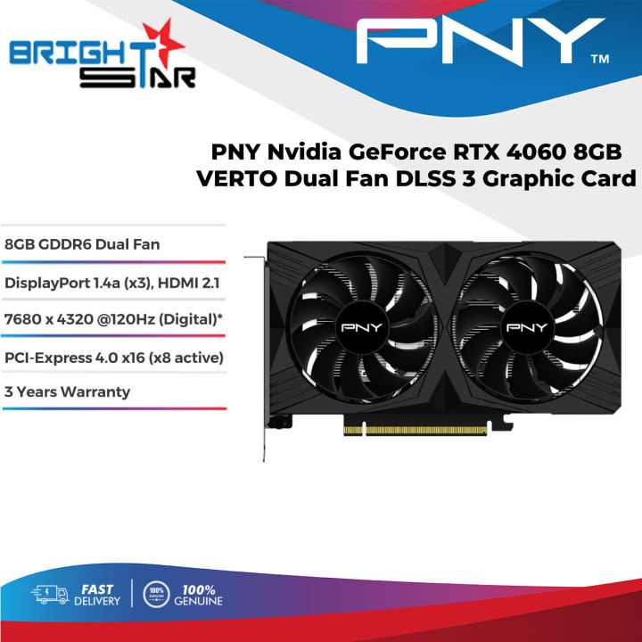  PNY GeForce RTX™ 4060 Ti 8GB Verto Dual Fan Graphics