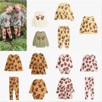 Kids Clothes Sets T-shirts New Autumn Mini Brand Girls Squirrel Pattern Dress Cotton Fashion Infant Baby Boys Casual Pants Tops