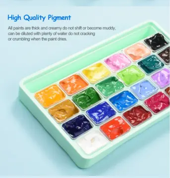 24 Colors x 30ml Miya Gouache Paint Set, Unique Jelly Cup Design, Portable  Case for Artists, Students, Gouache Opaque Watercolor Painting-no brush