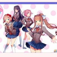 Doki Doki Literature Club Monika Cosplay Sayori Yuri Natsuki Cosplay Costume School Uniform Girl Women Costume Game Cos