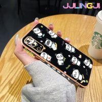 Jlingji เคสสำหรับ Samsung กาแลคซี S20บวก S20อัลตร้าเคสลายแพนด้าซุกซนใหม่กรอบสี่เหลี่ยมพื้นผิวเคสซิลิกาเจลกันกระแทกเคสมือถือรวมเลนส์กล้องถ่ายรูปฝาครอบป้องกัน