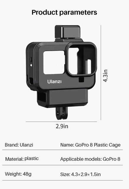 best-seller-เคส-gopro-11-10-9-8-ulanzi-เคสติดไมค์โครโฟน-vlog-case-plastic-frame-extend-cold-shoe-for-microphone-battery-mic-adapter