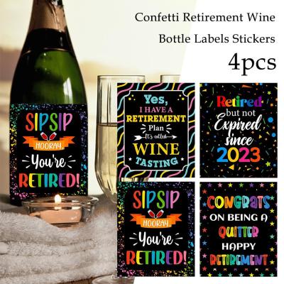 Happy Retirement Photo Personalise Present Gift Wine Label Bottle Whiskey C2V5