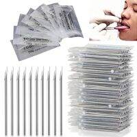 WKOUD Sterile Disposable Tattoo 12g/14g/16g/18g Piercing Needles Navel Nipple Ear Nose Lip Stainless Steel Needles Kit Tool Electrical Connectors