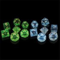 A5KC RPG Dice Board Game set of 7 D4 D6 D8 D10 D12 D20 Transparent Sharp Resin Dice