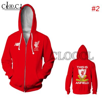 Liverpool F.C. latest fashion 3D printed hoodie unisex long sleeve zipper hoodie