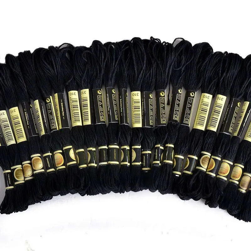 BOKALI 12pcs Black Embroidery Floss Sewing Thread for Cross Stitch  Handcraft Tool