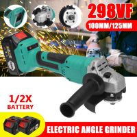 Brushless Electric Angle Grinder Grinding Machine 298VF Cordless Woodworking Polisher Power Tool 10,000 rpm 100mm/125mm