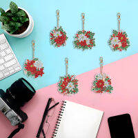 6PCS Rhinestone ภาพวาดจี้เพชรสองด้านพวงกุญแจสำหรับผู้เริ่มต้นวันเกิด Crafting Home Party Decor