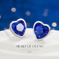 ESCOBAL✨ต่างหูเงินแท้ Heart of Ocean ออกงาน ต่างหูพลอยแท้ ต่างหูไพลิน ตุ้มหูเงินแท้ ต่างหูแฟชั่น ต่างหูเกาหลี ตุ้มหูพลอย