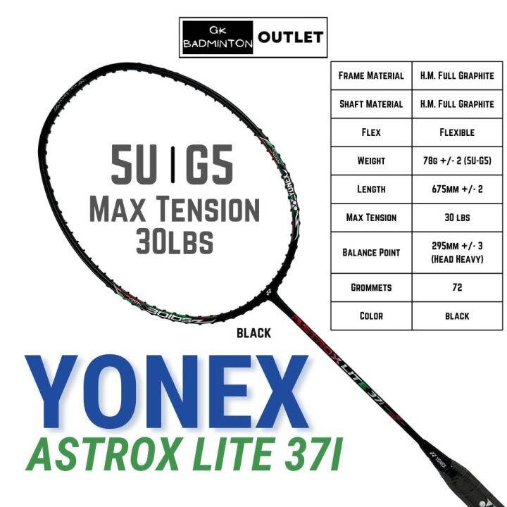 YONEX Astrox Lite 37i (Black) Badminton Racket - YONEX Original ...