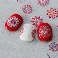 1 Sheet Red Bohemian Nail Art 3D Stickers Avatar Nail Decals for Nails Alphabet Manicure 3D Accessories