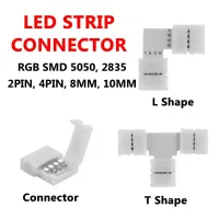 5Pcs 2Pin 3Pin 4Pin 8mm 10mm For 3528 5050 LED Strip Connector Clip-on Coupler Solderless Free Welding Corner PCB T L Connector