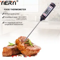 Yieryi Digital Food Thermo meter Meat Cooking Kitchen Thermo meter BBQ  Grill Temperature meter for Cooking Baking milk