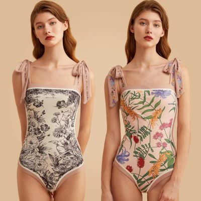 hotx 【cw】 swimsuit 2023 bikinis sets Sided Printing Side Pieces Swimwear Monokini Swim Bathing Suits