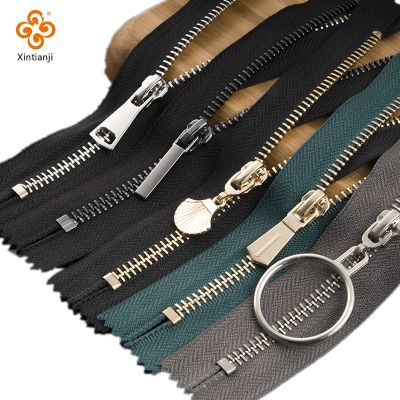 ✠¤ 3 High Quality Colorful Zipper Close-end Auto Lock Gold Metal Zipper DIY Handcraft For Clothing Pocket Garment Shoe Accessories
