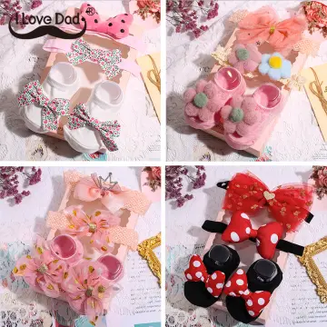 3Pcs/Set Sweet Crown Bow Baby Headbands For Girls Lace Flower