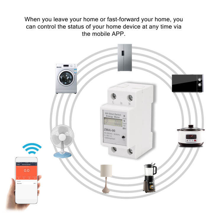 เดี่ยวเฟส-din-rail-wifi-อัจฉริยะเครื่องวัดพลังงาน-power-เชื้อเพลิงมิเตอร์-kwh-wattmeter-สนับสนุน-smartlife-tuya-app-ทำงานร่วมกับ-alexa-และ-google-home