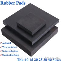 ✜✉ Black Industry Rubber Block Elastic Anti Slip Damping Gasket Shockproof Pad Sheet Thickness 10mm 15mm 20mm 25mm 30mm 40mm 50mm