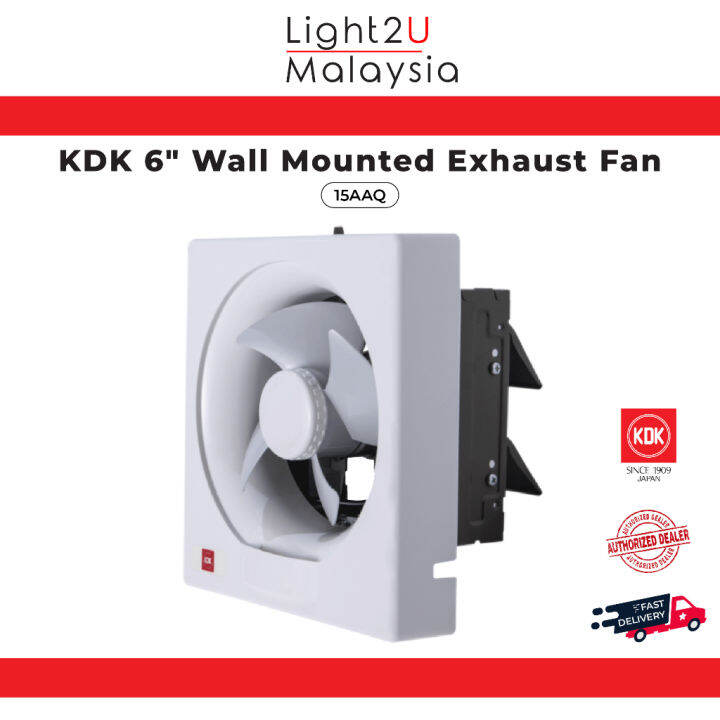 KDK 6" inch 15AAQ Wall Mounted Exhaust Fan 220 240V / 50 Hz High