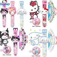 Sanrio เด็กของเล่นชุด3D ฉายนาฬิกา H ello K Itty kulomi Melody ของฉัน Cinnamoroll รูปพลิกป๊อปนาฬิกา Kawaii ของขวัญสำหรับเด็ก