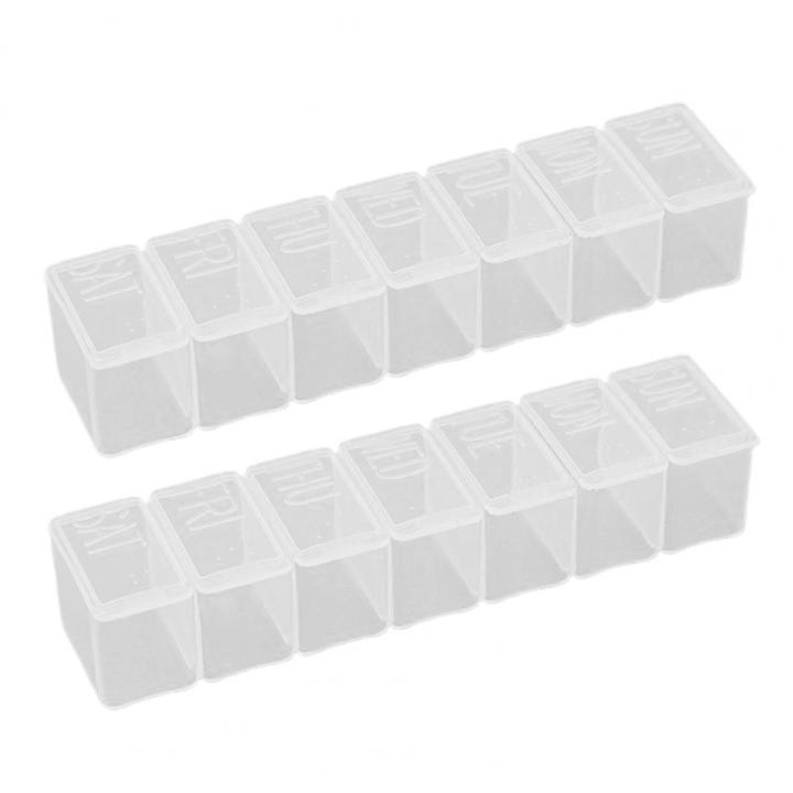 แบบพกพา-pill-organizer-space-saving-สี่เหลี่ยมผืนผ้าที่มองเห็น-pill-organizers-เปิดหัวเข็มขัดออกแบบ-pill-กล่องสำหรับ-office