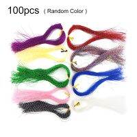 100pcs Fly Fishing Lurex Tinsel Twisted Strand String Line Flashabou Tying Crystal String Jig Diy Hook Bait Fishing Accessories Fishing Lines