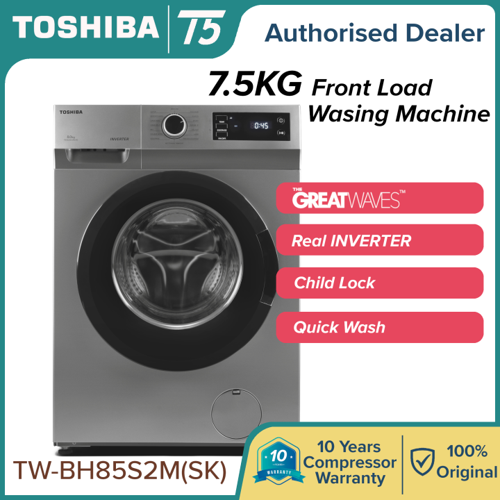 TOSHIBA 7.5KG Front Load Inverter Washer Washing Machine TWBH85S2M