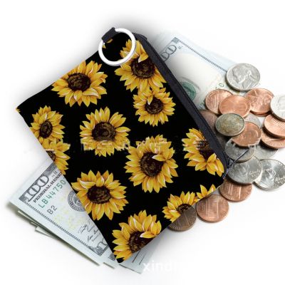 Yes 81 Sunflower Printed Change Ladies Bag Waterproof Storage Bag Portable Coin Earphone Case Key Case