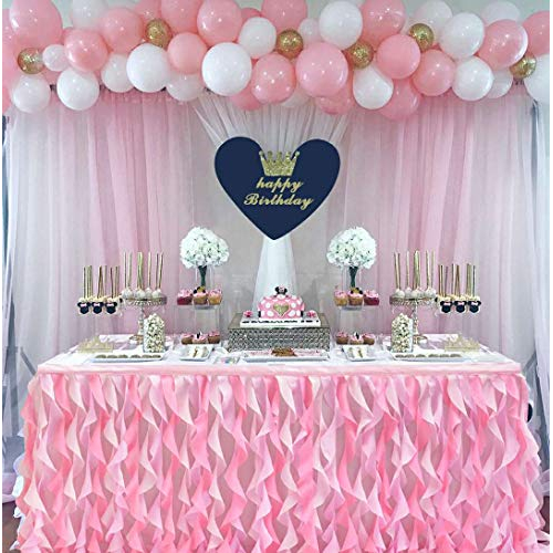 Pink nobrand 10 Yard Long Wedding Party Decoration Table Runner Chair Sash Floral Lace Tulle Roll