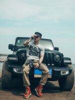 Off-Road Jeep แขนสั้นเสื้อยืดชายผ้าฝ้ายกลางแจ้งแนวโน้มการพิมพ์กีฬาฟิตเนสหลวม Plus ขนาด Tee