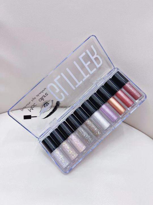 10pcs GLITTER Shining Charm Eyes Glitter Liquid Eyeliner/Eyeshadow Set