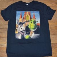 Shrek Donkey ผู้ใหญ่ Mens Graphic เสื้อยืด American Gothic Pitchfork ภาพวาด TEE