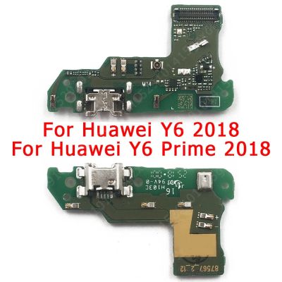 บอร์ดชาร์จ USB ดั้งเดิมสําหรับ Huawei Y6 Prime 2018 พอร์ตชาร์จเชื่อมต่อ Flex Cable อะไหล่ทดแทน