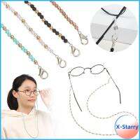 สร้อย X-STARRY น้ำหนักเบาป้องกันการสูญหายห่วงโซ่แว่นตาลูกปัดอะคริลิคครอบใบหน้าสายคล้อง