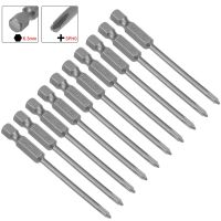 uxcell 10pcs PH0 Phillips Head Screwdriver Bits Magnetic 1/4" Hex Shank Screwdriver 75mm Long S2 Alloy Hand Tools Handtool parts Accessories