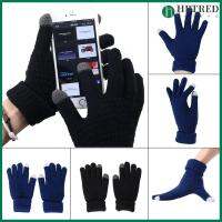 HBTRED Men Hand Wrist Women Fingerless Mittens Knitted Touch Screen Wool Gloves