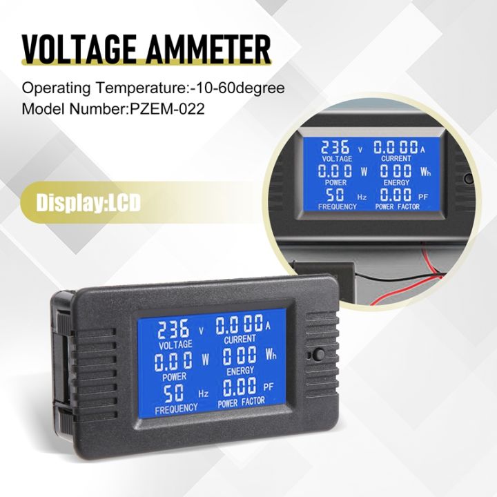 newest-6in1-220v-100a-single-phase-digital-panel-ampermeter-volt-watt-kwh-power-factor-meter-with-split-ct