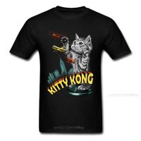 Kitty Kong Clothing Men T Shirt 3D Cat Tops New York T-Shirt Black Tees Short Sleeve 100% Cotton Streetwear Tshirt