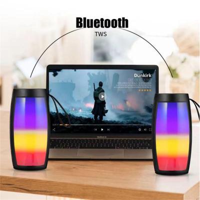 Bluetooth-compatible Speaker Lightweight Portable  RGB Colorful Luminous WirelessCard Fm Speaker Music Player With Lanyard Wireless and Bluetooth Spea