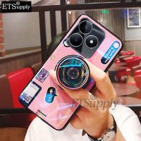 เคสมือถือสำหรับ Realme C51ฝาหลังกล้องน่ารักนิ่มลายการ์ตูนคู่ซิลิโคนยืนป้องกันการตกปกหลัง เคส Realme C51