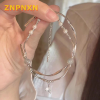 ZNPNXN สร้อยข้อมือ Fishtail สำหรับผู้หญิงแหวนโมเบียสกำไลข้อมือน้ำหนักเบาดีไซน์เฉพาะกลุ่มหินแสงจันทร์สร้อยข้อมือลมเย็น